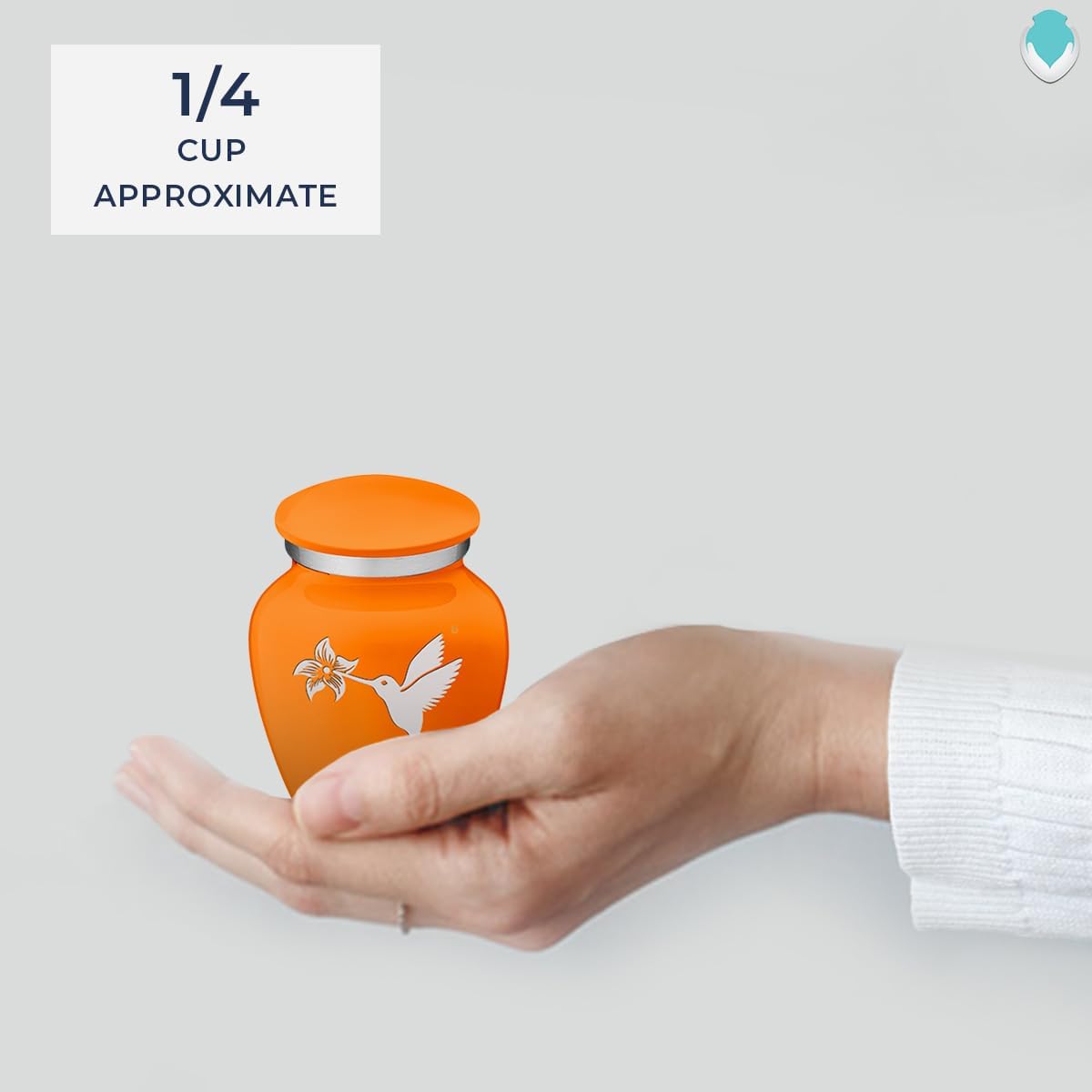 Geturns Embrace Keepsake Personalized Humming Bird Cremation Urns for Human Ashes I Burnt Orange Funeral Urn for Women and Men with Double Side Engraving I 3.5 lbs