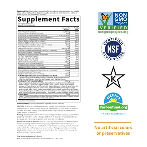 Garden Of Life Multivitamin Code Perfect Weight Loss For Women And Men, Healthy Active Metabolism, Stress Management, Ashwagandha, Green Tea And Enzymes, 240 Count #TOP4