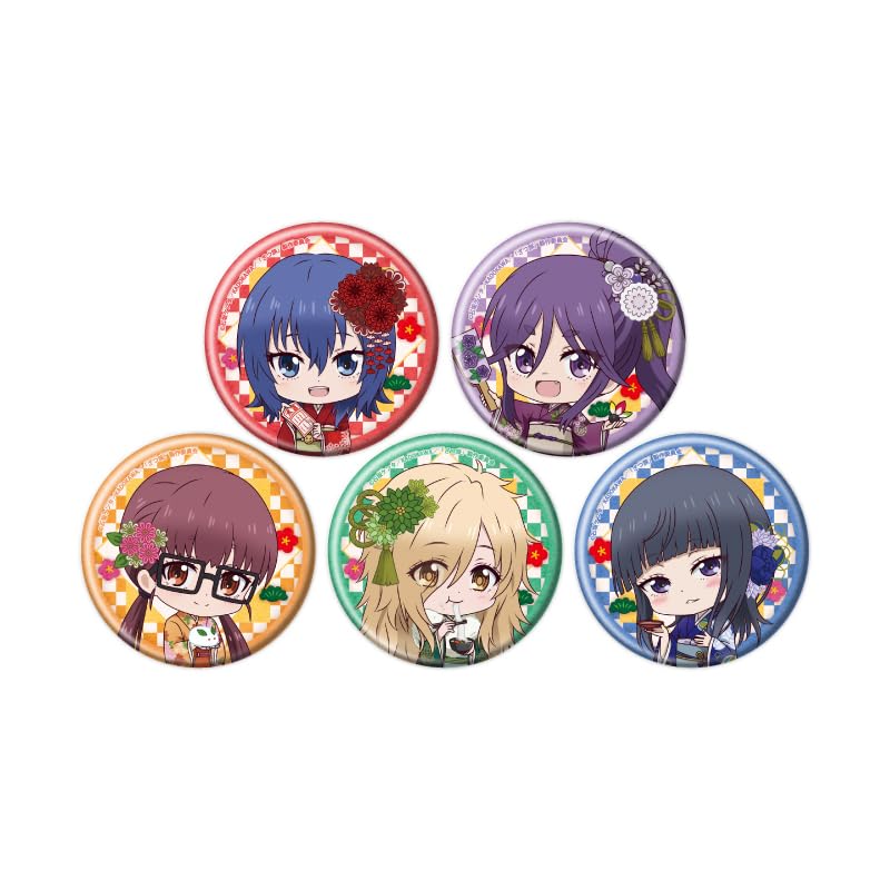 TV Anime Zatsuri Thats Journey 04 New Year Version (Mini Characteristic) Can Badge Complete Set of 5 Pieces Box