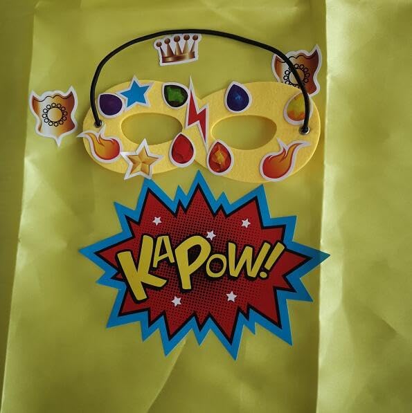 ADJOY Kids Superhero Capes and Masks Birthday Party Dress Up Capes Costume - Mixed Colors - Image 5