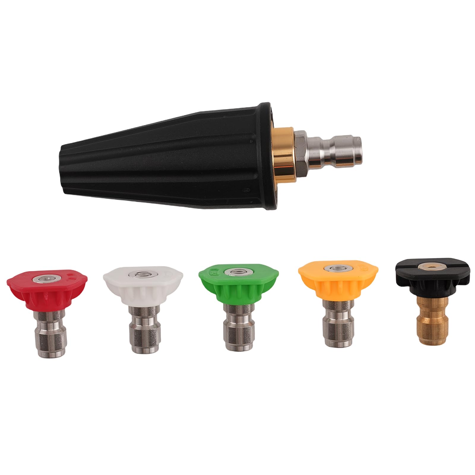 maXpeedingrods 3000 PSI Rotating Turbo Pressure Washer Nozzle with 5PCS 1/4" Aluminum High Pressure Washer Nozzle Quick Connect for Cleaning Car Garden Boat Wall