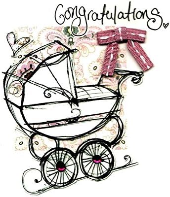 New Baby Girl Congratulations Embellished Greeting Card By Tracey Russell Cards