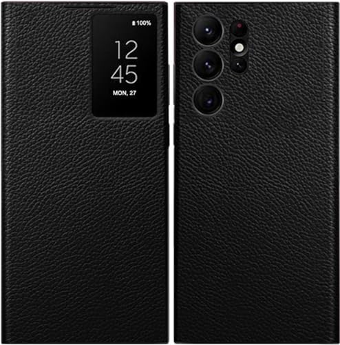 Étui en cuir pour Samsung Galaxy S22 Ultra : housse premium avec veille automatique intelligente