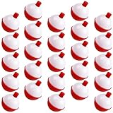 FUSIGO Fishing Bobbers Fishing Floats and Bobbers ABS Push Button Fishing Round Buoy Float Bobber Red/White Bobbers Floats Fishing Tackle Accessories 0.5