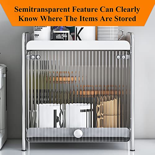 Wisdom Star Makeup Organizer For Vanity, Elegant Bathroom Organizer Countertop With Semi-Transparent Lid For Cosmetics, Lipsticks, Skincare, Perfume, Ideal For Cosmetic Display Cases, White #TOP1