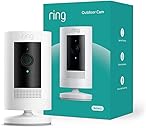Ring Outdoor Cam (Stick Up Cam), Weather-resistant home or business security camera, outdoor ready, Live View, Color Night Vision, Two-Way Talk, motion alerts, Works with Alexa, White