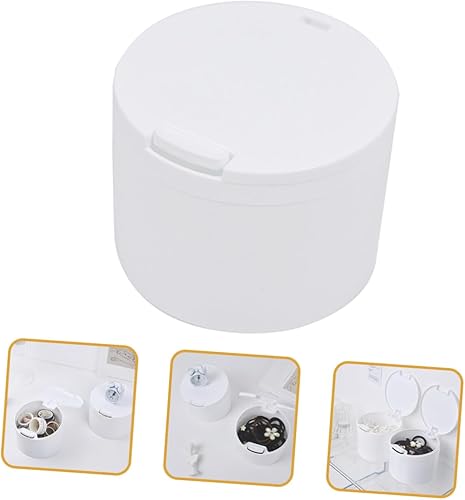 Miniatura 8 de Caja de almacenamiento de hisopos de algodón, dispensador de accesorios de tocador, contenedor de viaje, contenedores con tapas, contenedores de