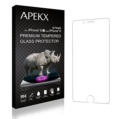 APEKX iPhone 6 Tempered Glass Screen Protector 9H 3D Touch Compatible Max Touch Accuracy Durability HD Clarity Bubble Free Anti-Fingerprint Case Friendly (4.7 Inch)