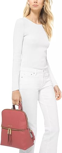 Vista 4 de Michael Kors Rhea Zip - Mochila delgada mediana, CanelaEscapada nocturna, Michael Kors Cremallera Rhea