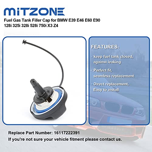 Mitzone Fuel Tank Gas Cap Compatible With Mini Cooper Bmw 320I 325I 328I 328Xi 525I 528I 528Xi 535I X5 X6 X3 X1 And Most Bmw Vehicle #TOP3