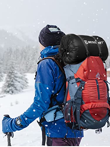 Bessport Mummy Sleeping Bag | 15-45 ℉ Extreme 3-4 Season Sleeping Bag For Adults Cold Weather– Warm And Washable, For Hiking Traveling & Outdoor Activities #TOP6