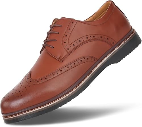 Hawkwell Zapatos Oxford Brogue para Hombre Tallas Grandes 47-51 EU, Marrón, Piel Sintética, Talla 49 Hawkwell Zapatos Oxford Brogue para Hombre Tallas Grandes 47-51 EU, Marrón, Piel Sintética, Talla 49