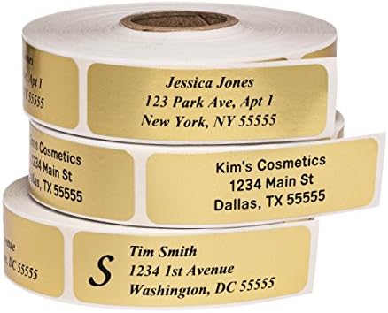 Return Address Labels - Roll of 500 Personalized Labels (Gold)