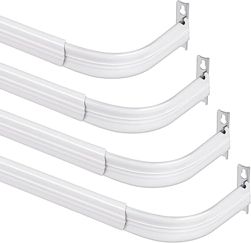 Wesiti 4 Paquetes Barras Individuales de Cortina al Por Mayor para Ventanas Barra de Tensión Ajustable para Puerta Cocina Cenefa Cortinas de Faja,