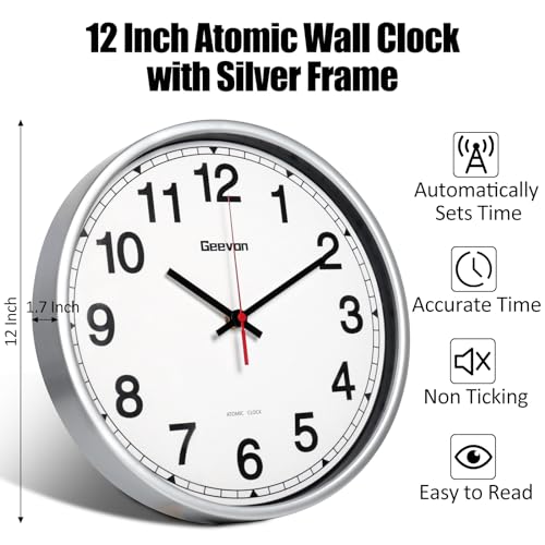 Geevon 12 Inch Atomic Analog Clock image product image