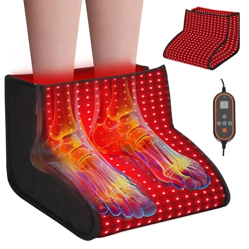Pevxou Red Light Therapy for Feet Neuropathy – 320 Dual-Wavelength LEDs, Infrared Therapy for Foot & Ankle, Adjustable Timer, Relief for Plantar Fasciitis Pain