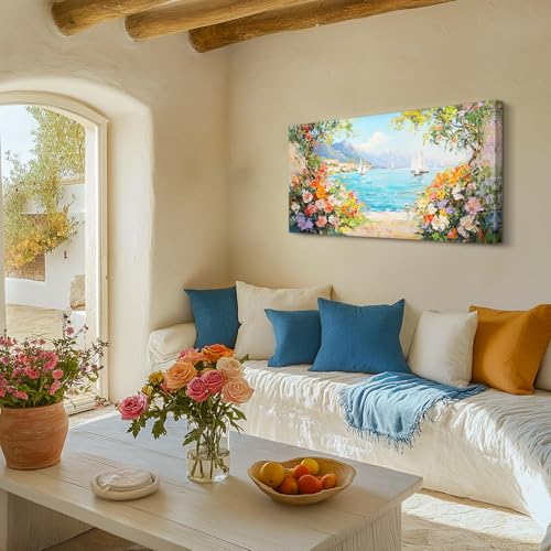 Grand impression sur toile moderne fleurs pour decoration maison chic