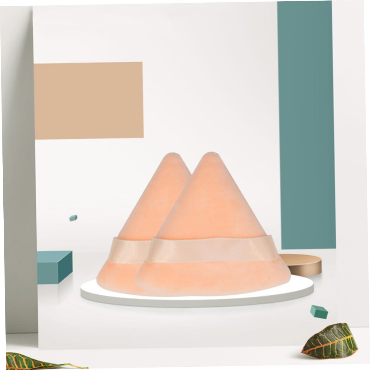 BIUDECO Triangle Powder Puff 4pcs Face Makeup Velour for Wet Dry Products Washable Smooth Touch