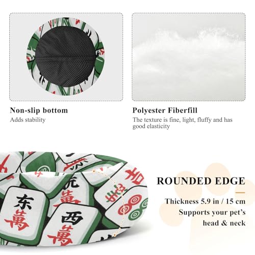 Lit pour chien mahjong panier chat beignet petit modèle coussin vert S - 6
