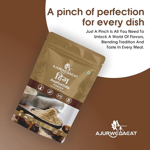 Image of AJURWEDAEAT Organic Asafoetida Powder 100g | Natural Hing for Cooking | Pure & Aromatic Spice | Pack of 1 | Origin: India