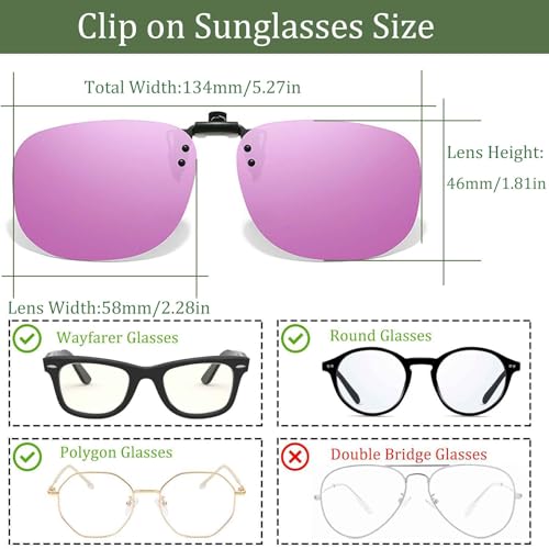 Image of Polarized Clip On Sunglasses, Flip Up Anti-Glare Driving Clip-on Shades, UV400 Protection Lens for Men Women