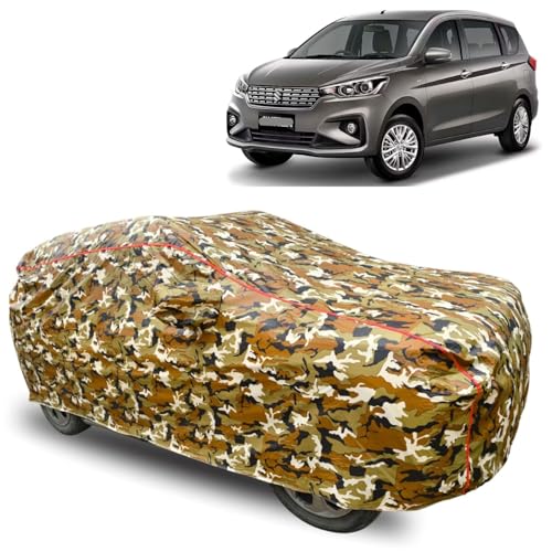 Image of GROOFOO Car Cover Compatible with Maruti Suzuki Ertiga | Camouflage, Waterproof, Dustproof, UV Protection | Military Jungle Design | Custom Fit, Triple Stitched | All Weather Body Cover