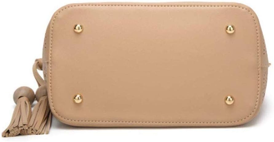 Handbag， bag，Women's Handbag Retro Hollow Tassel Shoulder Bag Simple Casual Crossbody Large Capacity Ladies Bucket Party Work