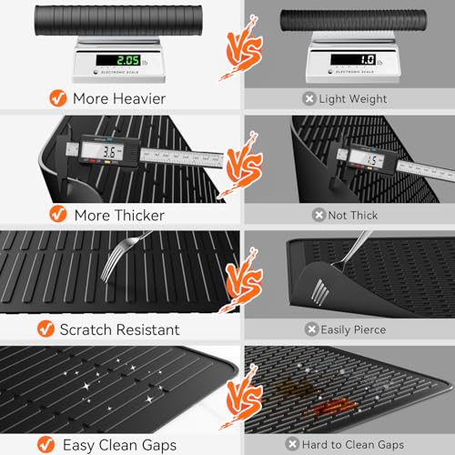 Image of Silicone Stove Top Covers for Electric Stove -28x20 inches Heavy Duty Waterproof Glass Cooktop Protector, Silicone Mats for Kitchen Counter Oven Top Cover Dish Drying Mat