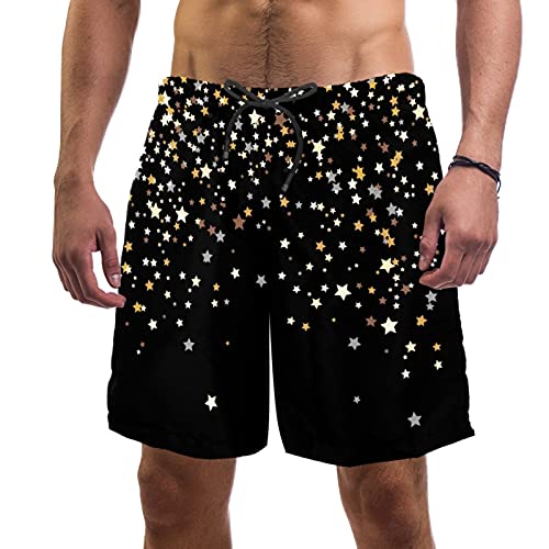Short de bain pour homme XL noir avec poches et taille élastique ajustable