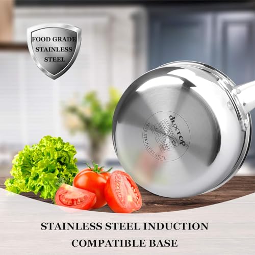 Duxtop Whole-Clad Tri-Ply Stainless Steel Saucepan with Lid, 1.6 Quart, Kitchen Induction Cookware - Thumbnail 3