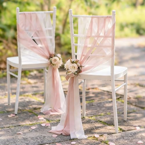 Cortinas románticas para silla en velo Premium para banquetes y galas de gala 3