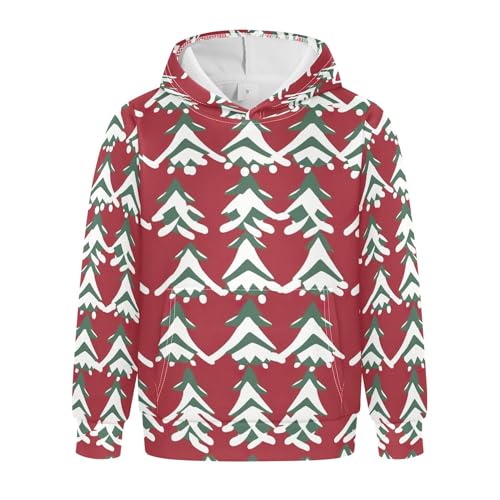 Kids Hoodies Sweaters Christmas Xmas Trees Hooded Sweatshirts with Big Pockets for Boys Girls B0400304