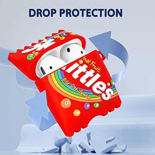 Wowchic 2 Packs For Airpods 2Nd/1St Case Soft Silicone Cute 3D Food Fashion Kawaii Cool Fun Funny Designer Unique Shell For Apple Airpod Air Pods 1/2 Cover Cases For Men Girls Women Boys Rainbow Gum #TOP3