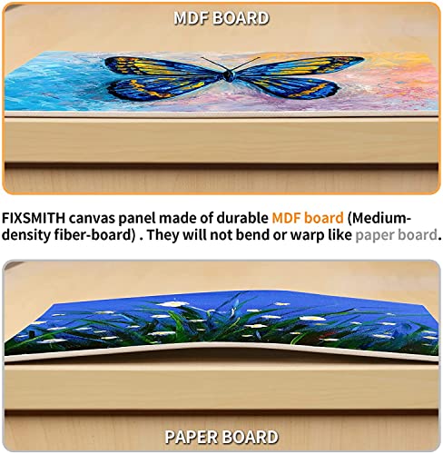 Image of FIXSMITH Painting Canvas Panel Boards - 4x6 Inch Art Canvas,24 Pack Mini Canvases,Primed Canvas Panels,100% Cotton,Acid Free,Professional Quality Artist Canvas Board for Hobby Painters,Students & Kids