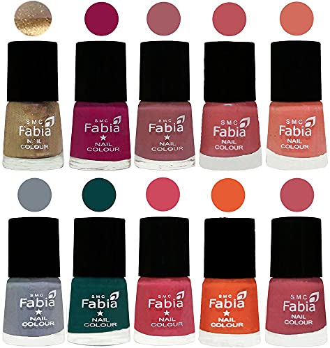 Image of ALL IN ONE (PACK OF 10), Long Lasting Glossy Nail Polish, 6 ml Each, All Vibrant Colours,01924