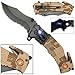 Rogue River Tactical 5-in-1 Multitool Pocket Rescue Combat Knife with Line Cutter, Belt Clip, LED Light, Belt Cutter and Window Breaker USMC Marine Corps Multi Tool Spring Assisted