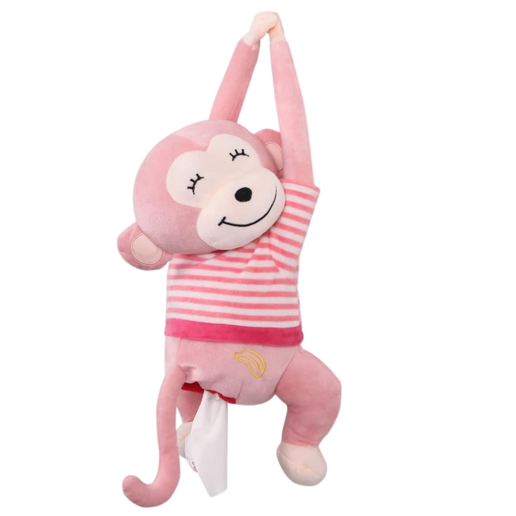 Licsaliwe Monkey Tissue Cover - Soft Plush Monkey Car Tissue Holder for Back Seat, Convenient Hanging Tissues Dispenser for Car and Home Style 2