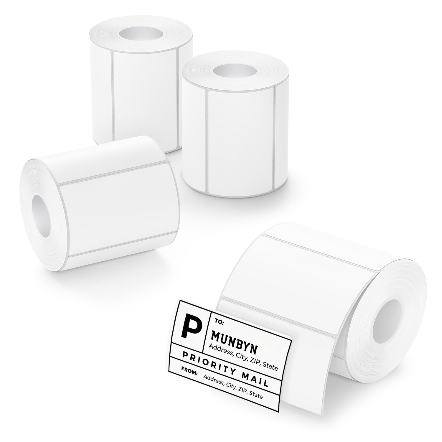 MUNBYN 3x2 Thermal Labels, 2000 Sheets/4 Roll, White