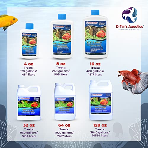 DrTims-Aquatics-Freshwater-Waste-Away--Natural-Fish-Tank-Aquarium-Waste-Management-Solution-for-Dissolving-Cleaning-Organic-Sludge-64-oz-Treats-1920-gal