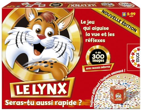 Educa - Le Lynx 300 Images– Jeu de Société Visuel | Rapide, Éducatif et Amusant | Idéal Famille et Cadeau Original | pour Enfants de 5 à 11 Ans (15346)