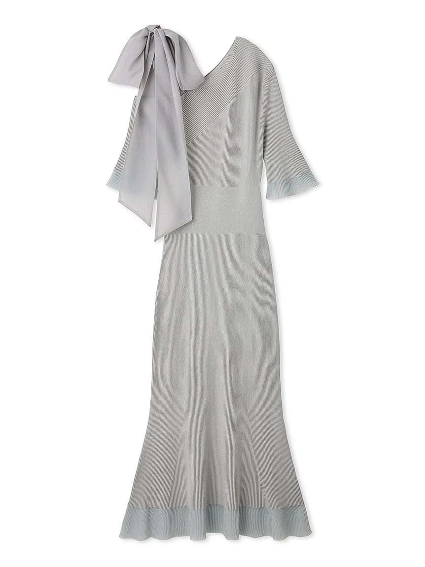 Snidel SWNO242210 Women's Shoulder Ribbon Asymmetrical Knit