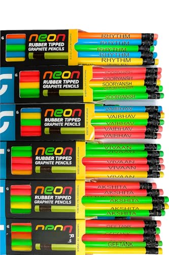 Image of PERSONALIZED NAME PENCILS BOX SET OF 10 PCS, Ink Color-Black
