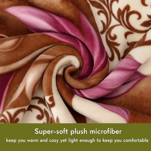 Image of Signature Special Limited Edition Super Soft Double Layered Blanket - 1100 GSM Winter Luxury - Reversible, Ultra Warm & Plush - King & Single Bed (Autumn Blossoms, Double)