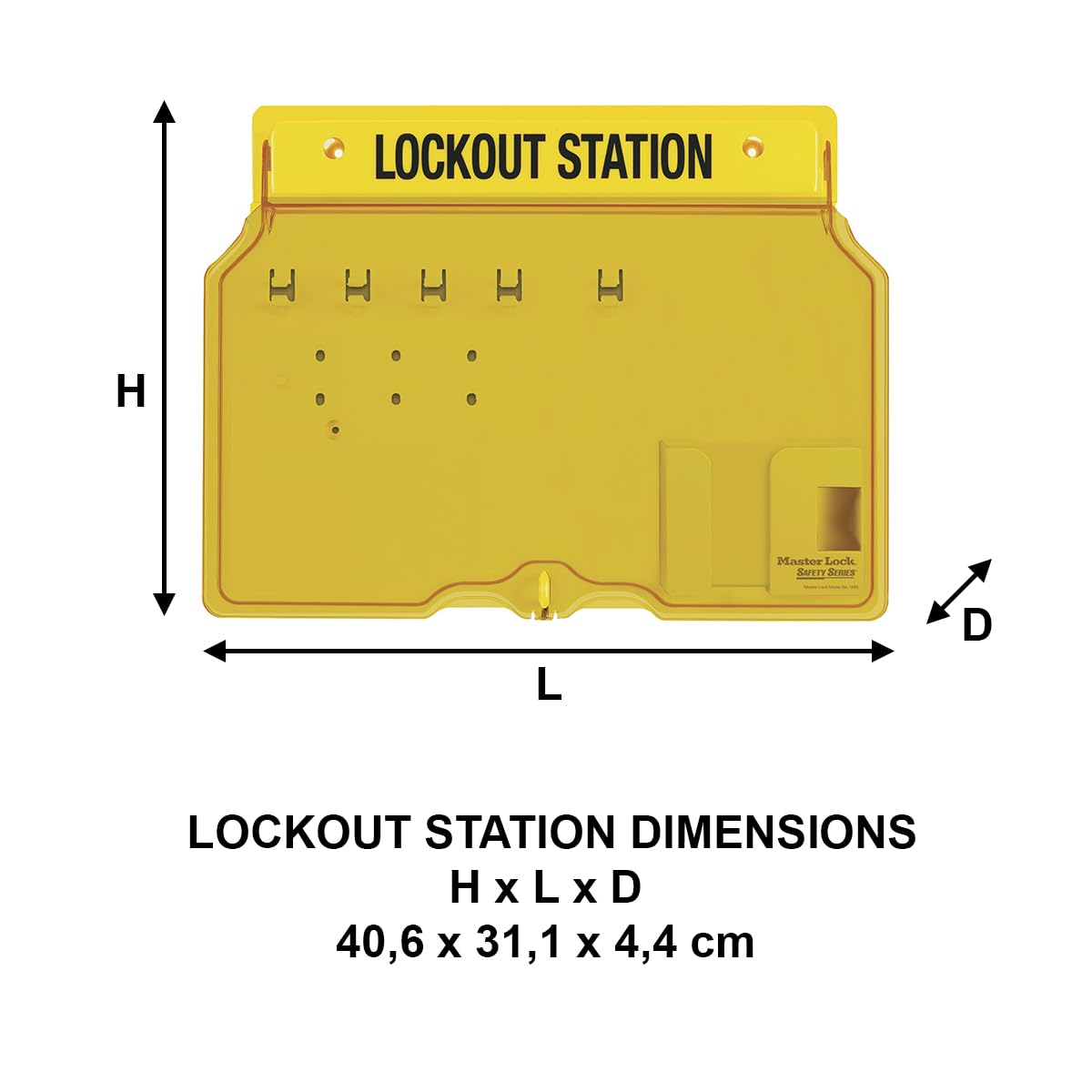 Master Lock 1482B Lockout Tagout Lucchetto Station, giallo, vuoto