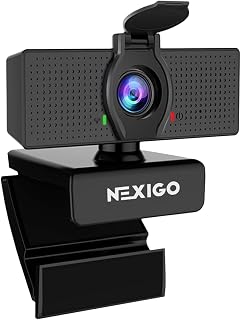 NexiGo N60 1080P FHD Webcam with Noise-Canceling Mic, Privacy Cover, 110° Wide Angle, Plug & Play for Zoom, Teams, Streaming