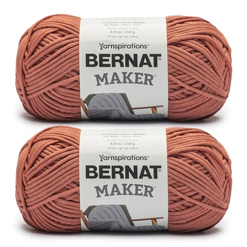 Image of Bernat Maker Fawn Yarn - 2 Pack of 250g /8.8oz - 72% Cotton 28% Nylon - #5 Bulky - 290m /317Yards - for Knitting, Crochet and Amigurumi