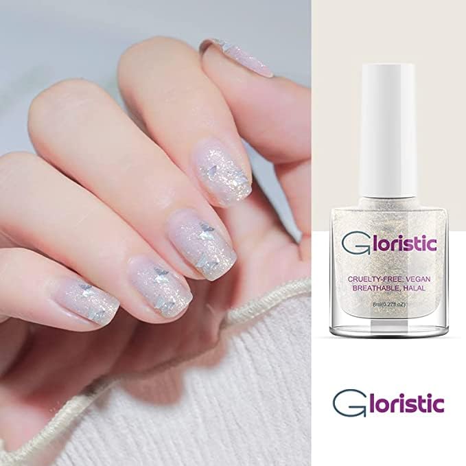 Miniatura 7 de Gloristic Juego de 6 esmaltes de uñas  Pelar  Vegano  No tóxico  Halal  Agua pasa  Seguro para Wudu  Seguro para ducha (juego 5)