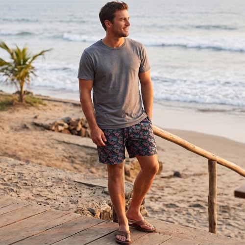 Image of Amul Comfy Men's Cotton Rich Printed Bermuda- Assorted