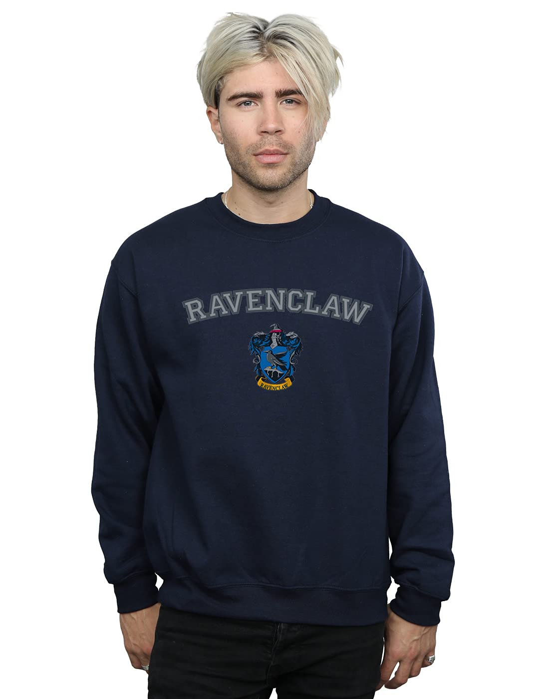 Absolute Cult Men's Navy Blue Harry Potter Ravenclaw Crest Sweatshirt XXXXX-Large