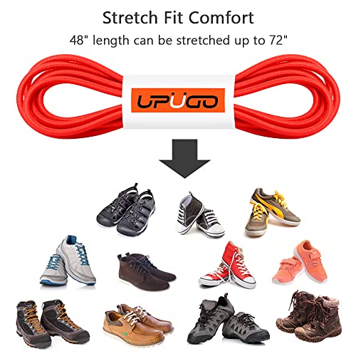 Image of UpUGo Elastic Shoe Laces, No Tie Shoe Laces Tieless for Kids, Adults, Elderly, One Size Fit All